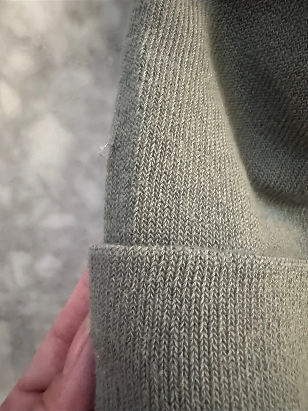 The North Face Olive Gray sage green Knit Cuffed Beanie OS